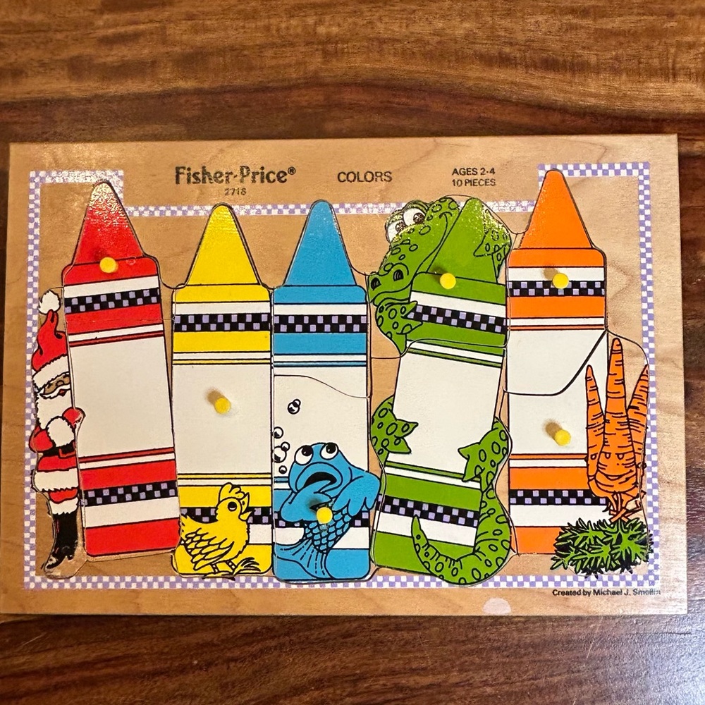 Vintage Fisher-Price Colours Wooden Puzzle (509)